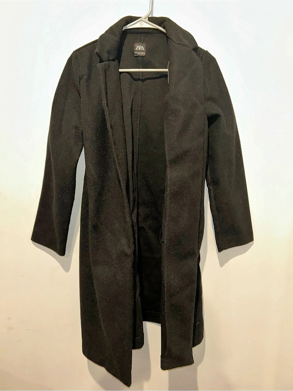 Zara Black trench Long Coat women’s Size Medium